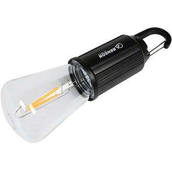 Preview: LED Campinglampe mit Clip-Haken, schwarz: 100lm, Akku, praktischer Aufhänger – mobile Beleuchtung für Camping- und Outdoor-Abenteuer