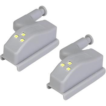 Preview: Automatische Schrankscharnier-Beleuchtung, 4-tlg.: Sofort Licht in Küchen- & Kleiderschränken, kabellos & einfach installiert