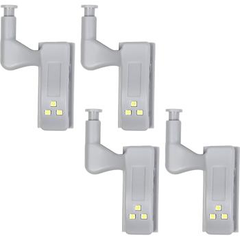 Automatische Schrankscharnier-Beleuchtung, 4-tlg.: Sofort Licht in Küchen- & Kleiderschränken, kabellos & einfach installiert