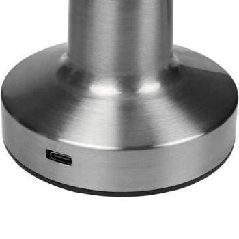 Preview: Elegante LED Tischlampe in Silber-Optik, Touch-Steuerung: Stilvolle Beleuchtung für Wohnzimmer & Schlafzimmer, ein luxuriöses Deko-Element