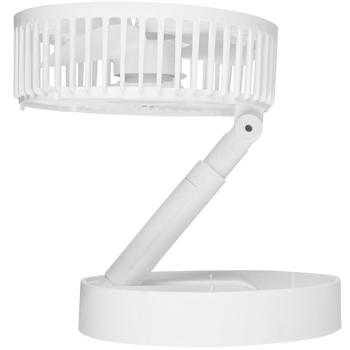 Preview: 2er-Set Mobiler Akku Tischventilator (Weiss) klappbar mit Handyhalterung: Kabellos erfrischen & Smartphone im Blick, ideal für Büro, Zuhause & unterwegs