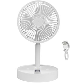 Preview: 2er-Set Mobiler Akku Tischventilator (Weiss) klappbar mit Handyhalterung: Kabellos erfrischen & Smartphone im Blick, ideal für Büro, Zuhause & unterwegs