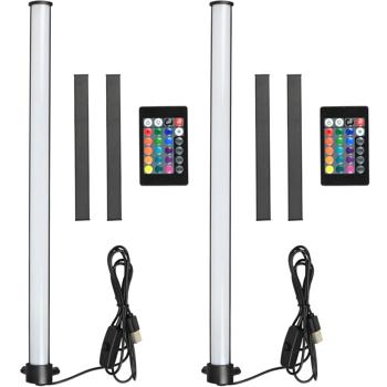 Preview: 2er-Set LED-Ecklampe mit RGB-Farben, H 40cm, 5W – Stimmungsleuchte, versch. Farbmodi, dimmbar, Musik-Synchronisation, Ambiente-Beleuchtung