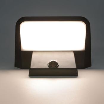 Preview: Solar Aussen-Wandleuchte Schwarz IP44: Mit PIR-Sensor – Ihr kabelloses LED-Licht für Garten & Eingangsbereich clever & sicher