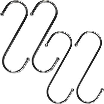 Robustes Hängehaken-Set, 4-tlg, 16 cm: Ordnung & Aufbewahrung, vielseitig, stark & einfach, S-Haken für Küche, Bad, Garage & mehr