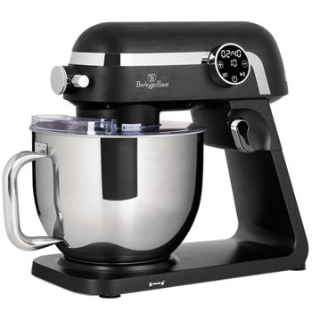 Preview: Premium Küchenmaschine mit LED-Display, edles mattschwarz, 7 l Edelstahl-Schüssel, 1800 W - Hochwertig, modern & leistungsstark, für Backen, Kochen & mehr