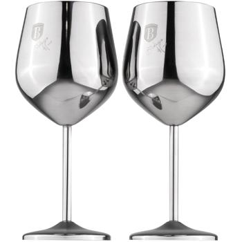 Preview: Elegantes 2tlg. Metall Weinglas Set, silber: Unzerbrechlich & stilvoll für Weinliebhaber, Robust, kühlend & für besondere Momente 