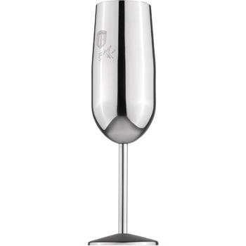 Preview: Elegantes 4tlg. Metall Champagnerglas Set, silber: Unzerbrechlich & stilvoll für Sektliebhaber, Robust, kühlend & für besondere Momente