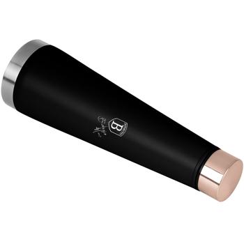 Preview: Hochwertige 0,4L Edelstahl Thermoskanne in Schwarz/Roségold: Für heiße & kalte Getränke, auslaufsicher, doppelwandig & ein stilvoller Begleiter für unterwegs