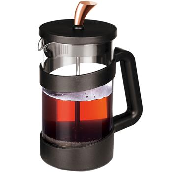 Edle French-Press für Kaffee und Tee, 1 l, schwarz-roségold:  Kaffeebereiter für aromatischen Kaffee & losen Tee, Ihr Barista-Erlebnis Zuhause