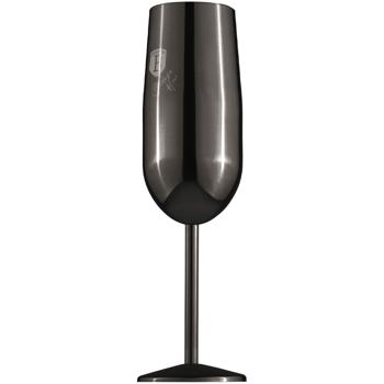 Preview: Elegantes 4tlg. Metall Champagnerglas Set, schwarz: Unzerbrechlich & stilvoll für Sektliebhaber, Robust, kühlend & für besondere Momente