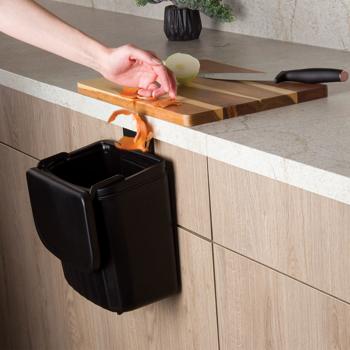 Preview: Design 7L Schranktür-Mülleimer mit Haken: Platzsparend & komfortabel für die Küchenentsorgung, Hygienisch & einfach anzubringen