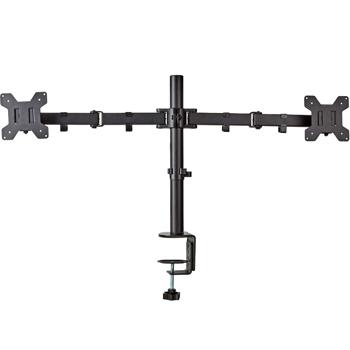 Preview: Vollbewegliche Doppel-Monitorhalterung für den Schreibtisch: Mehr Platz & Komfort, neigbar, drehbar & höhenverstellbar, für 2 Bildschirme
