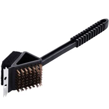3in1 Grillbürste: Mit Schaber, Schwamm & Edelstahlborsten für saubere Grills, Robust, langlebig & vielseitig, Für Grillmeister & BBQ-Fans