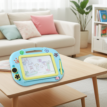 Magnetische Zaubertafel 32x23 cm – Wiederbeschreibbare Maltafel mit Magnetstift & 2 Stempeln, kreative Frühförderung und Reisespiel für Kinder