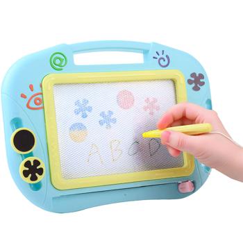 Preview: Magnetische Zaubertafel 32x23 cm – Wiederbeschreibbare Maltafel mit Magnetstift & 2 Stempeln, kreative Frühförderung und Reisespiel für Kinder