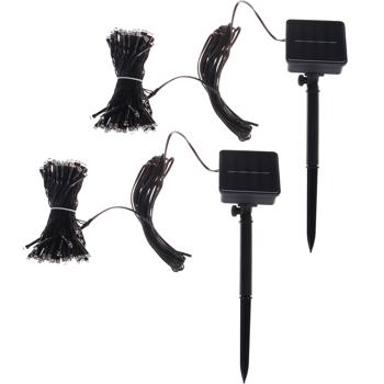 Preview: 2er-Set Solar Lichterkette 100 warm-weisse LEDs, 12,5m: Schaffen Sie magisches Ambiente – Kabellos für Party & Terrasse