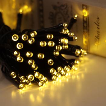 Preview: 2er-Set Solar Lichterkette 100 warm-weisse LEDs, 12,5m: Schaffen Sie magisches Ambiente – Kabellos für Party & Terrasse