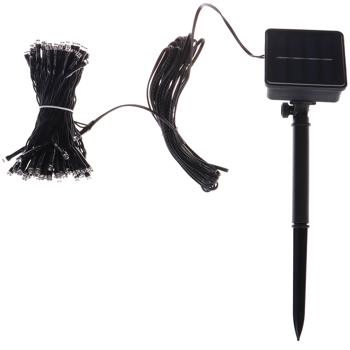 Preview: Extralange Solar Lichterkette 12,5m: 100 warmweisse LEDs mit 8 Lichteffekten – Perfekte Gartendeko & Weihnachtsbeleuchtung