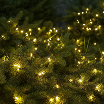 Preview: Extralange Solar Lichterkette 12,5m: 100 warmweisse LEDs mit 8 Lichteffekten – Perfekte Gartendeko & Weihnachtsbeleuchtung