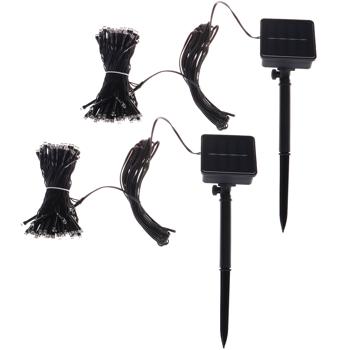 Preview: 2er-Set Extralange Solar Lichterkette 12,5m: 100 warmweisse LEDs mit 8 Lichteffekten – Perfekte Gartendeko & Weihnachtsbeleuchtung