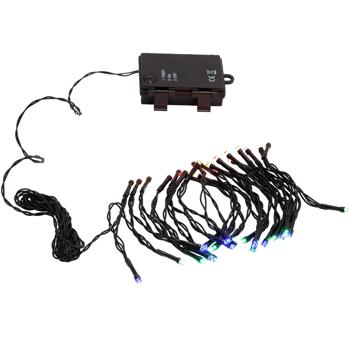 Preview: Multicolor LED-Lichterkette für Innen und Aussen, 40 LEDs, bunt, Timer, IP44, Batterie, zauberhafte Lichteffekte Zuhause, Balkon oder Garten