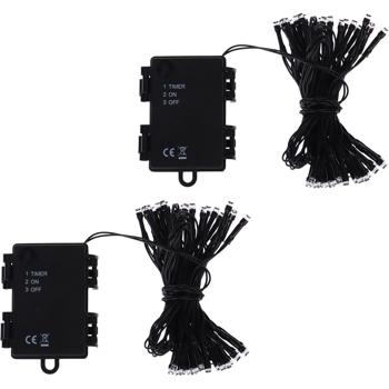 Preview: 2er-Set Multicolor LED-Lichterkette für Innen und Aussen, 40 LEDs, bunt, Timer, IP44, Batterie, zauberhafte Lichteffekte Zuhause, Balkon oder Garten