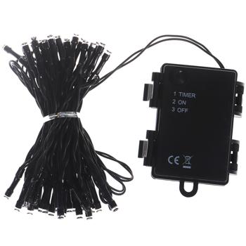 Preview: Wunderbare LED Lichterkette, 50 warmweisse LEDs – Timer Funktion, Wetterfest IP44 für Innen & Aussen - Deko für Weihnachten, Garten, Fenster, u.v.m.