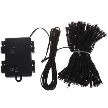 Preview: Wunderbare 100 LEDs Lichterkette 7,5 m warmweiss – IP44 Wasserdicht, Batteriebetrieben mit Timer für Weihnachtsdeko & Partys Aussen