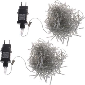 Preview: 2er-Set Wunderschöne LED-Büschel-Lichterkette, 300 warmweisse LEDs, 8 Leucht-Modi, IP44, 3m - Ideal für Weihnachten, Balkon, Garten, Hochzeit & Deko