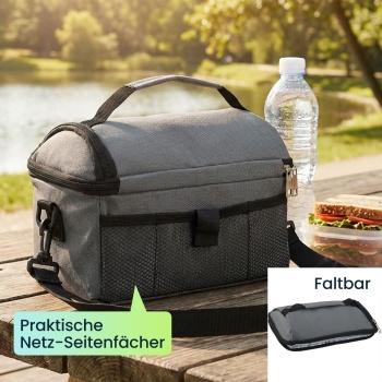 Preview: 2er-Set Mini-Kühltasche, faltbar, 6l: Hält Snacks & Getränke frisch – Ideal für Picknick & Büro – Kompakt, leicht & auslaufsicher