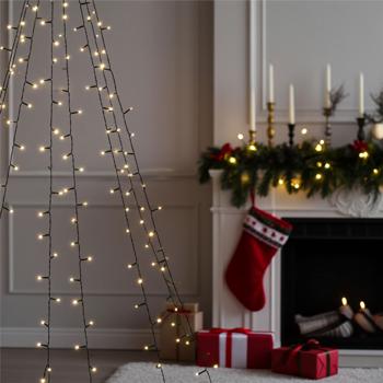 Preview: Strahlende 320 LEDs Lichterkette Warmweiss 2,7m – Für Aussen & Innen, IP44 – Überwurf-Lichterkette für Weihnachtsbaum 