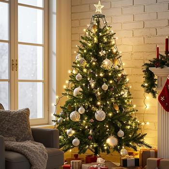 Preview: 2er-Set Strahlende 320 LEDs Lichterkette Warmweiss 2,7m – Für Aussen & Innen, IP44 – Überwurf-Lichterkette für Weihnachtsbaum 