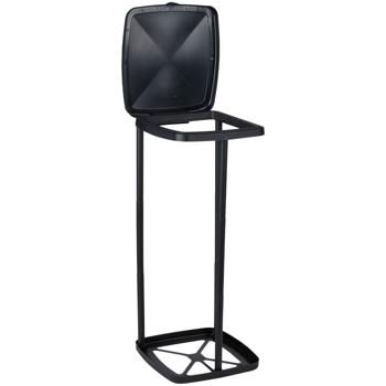 Preview: Müllbeutelständer mit Deckel - Hygienische Abfallentsorgung für Haus, Garten & Camping - Robust, faltbar, geruchsdicht, ABS Schwarz 34x29x69cm