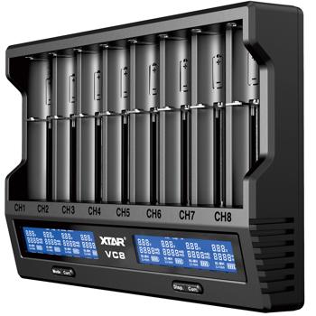 Intelligentes Ladegerät für Li-Ionen-/Ni-MH-/Ni-CD-Akkus, 8 Schacht Universal Charger – LCD-Display zur optimalen Ladeüberwachung