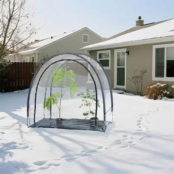 Preview: Robustes Foliengewächshaus und Überwinterungszelt, 175x186x84 cm: Ein Pflanzenschutzzelt für optimale Ernte & frostfreie Pflege