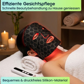 Preview: Revolutionäre LED-Lichttherapie-Gesichtsmaske: Für ein strahlendes Hautbild - effiziente Gesichtspflege & Beauty-Anwendung für zu Hause