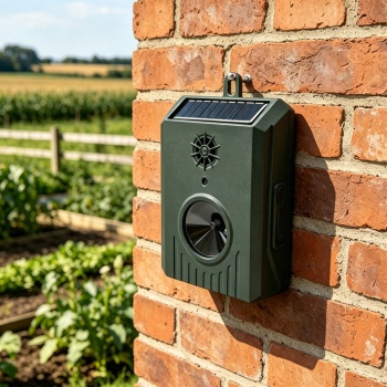 Preview: Solar Ultraschall Vogelvertreiber, Mobile Taubenabwehr, IP54 wasserdicht, Intervall-Schaltung gegen Gewöhnung, 8-35 kHz Taubenschreck Set