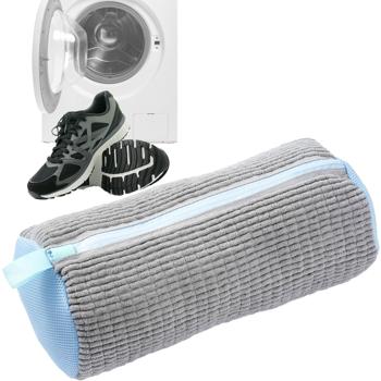 Preview: 2er-Set Schuhwaschbeutel mit Reinigungsfasern: Schont Sneaker & Turnschuhe in der Waschmaschine, Effektive Reinigung & Schutz - strahlend saubere Schuhe