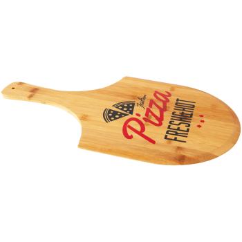 Preview: Pizzabrett aus Bambus - 53,5x30,5cm - Mit trendigem Aufdruck 