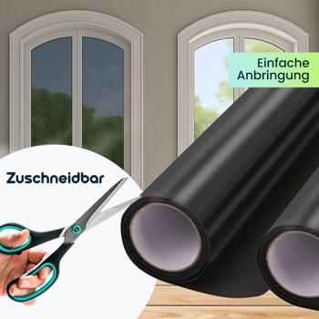 Preview: 8er-Set Sichtschutzfolie grau-matt, 60 x 200 cm - selbstklebende Fensterfolie mit UV-Schutz - hitzereduzierend & ideal für Fenster, Büro & Wohnräume