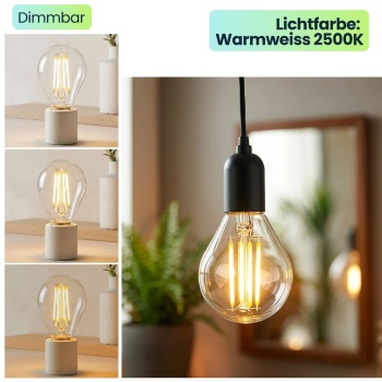 Preview: 9er-Set LED Filament Lampe G45 E14 4W 400lm Warmweiss 2500K Vintage Glühbirne Retro Glühlampe Dimmbar Warmes Licht Kugelform Edison Tropfenlampe