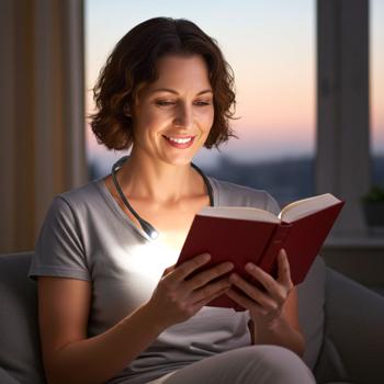 Preview: 2er-Set LED-Leseleuchte zum Umhängen: Dimmbar, 3 Farbtemperaturen, Akku – Freihändiges Licht fur Lesen, Handarbeit & Reisen