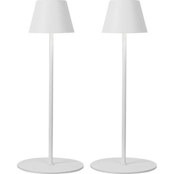 Preview: 2er-Set Moderne höhenverstellbare LED-Stehlampe, dimmbar, weiss, 50 /90/130 cm - ein elegantes Stimmungslicht für Wohnzimmer, Schlafzimmer & Büro