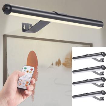 4er-Set Elegante Wand- und Bildleuchte mit Fernbedienung & Touch Schalter, USB- & Akkubetrieb, dimmbar: Eine flexible LED-Lampe für Kunst & Ambiente