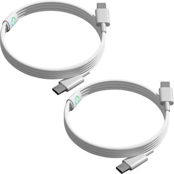 Preview: 2er-Set USB-C Ladekabel, weiss, 1,5 m: Schnellladen für Handy, Tablet & Laptop, Robust, flexibel & zuverlässig für Samsung, Xiaomi, iPad uvm.