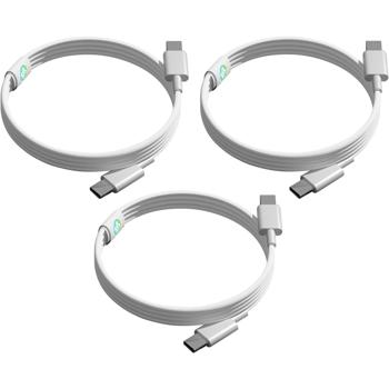 Preview: 3er-Set USB-C Ladekabel, weiss, 1,5 m: Schnellladen für Handy, Tablet & Laptop, Robust, flexibel & zuverlässig für Samsung, Xiaomi, iPad uvm.