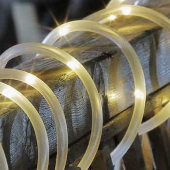 Preview: 2er-Set Flexibler Solar Lichtschlauch 7m mit 50 LEDs: Stimmungsvolle Beleuchtung für Garten, Balkon & Terrasse, energieeffizient, wasserfest & einfach formbar für kreative Lichtakzente