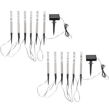 2er-Set Solar LED Leuchtstäbe Bubbles: Farbwechsel Gartenleuchten mit Erdspiess – Ein magisches Lichtspiel für Balkon, Terrasse & Garten