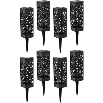 Preview: 8er-Set Solar Schattenlampe mit Erdspiess – stilvolle Garten-Laterne mit Solarpanel, wetterfest & energieeffizient – ideal für Terrasse, Weg & Balkon